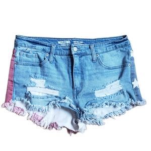 American flag jean shorts